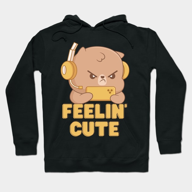 Cute Gamer Bear Hoodie by Gravity Zero